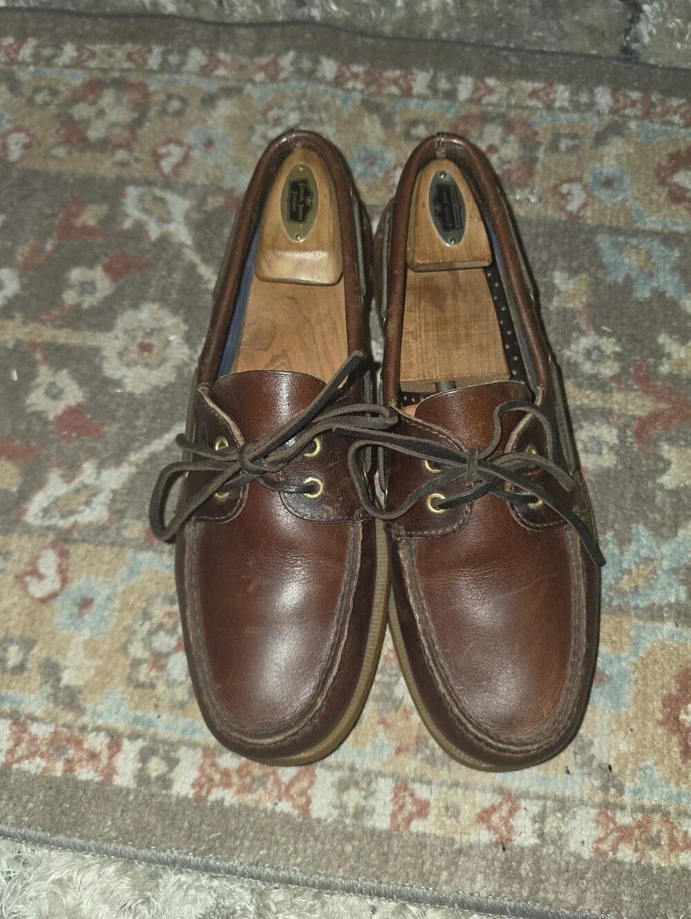 SPERRY TOPSIDER Boat Deck Shoes Brown Size 10W (wide) NICE! Pre-owned